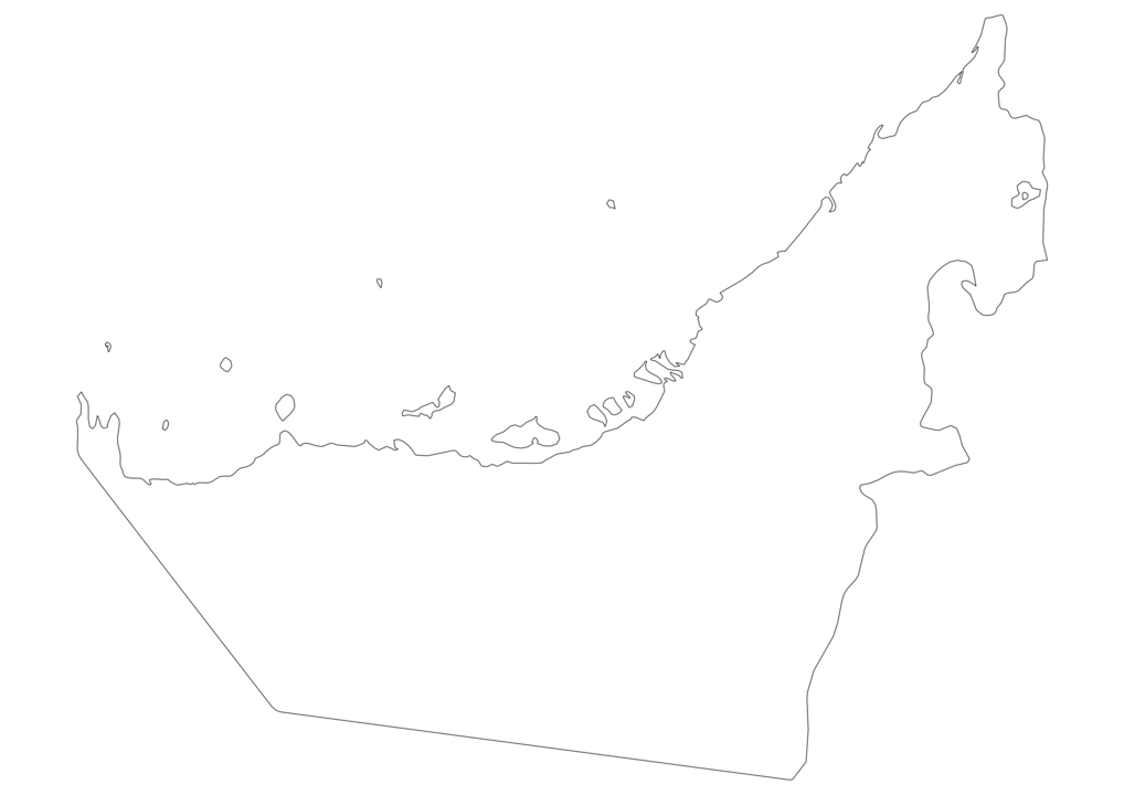 United Arab Emirates Outline Map