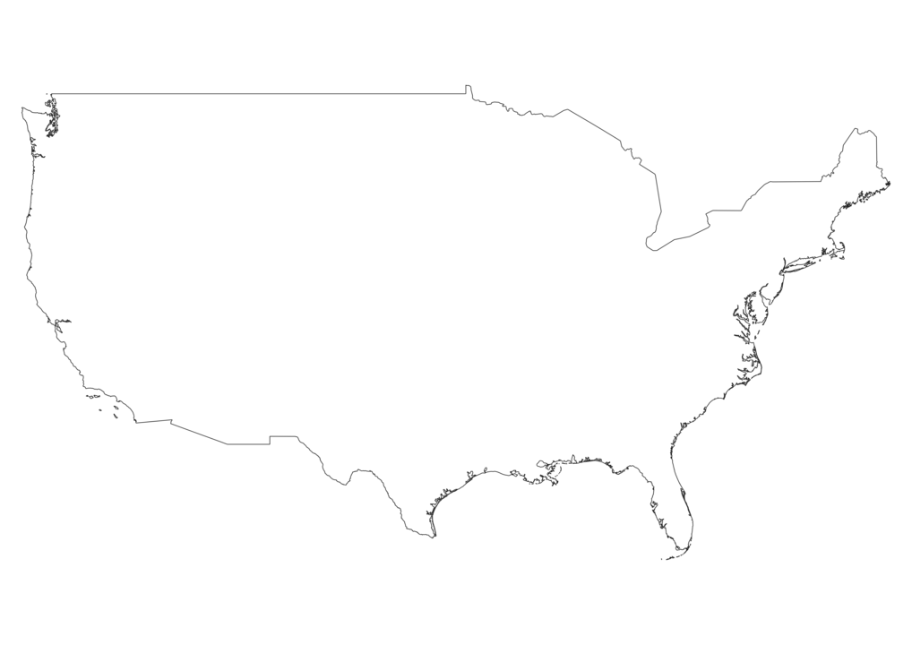 Blank Printable United States Map Outline